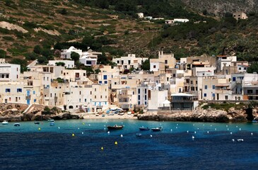 view of the city of the sea at Levanzo island in Sicily