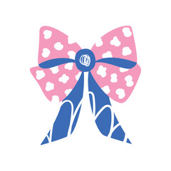 A textured vintage bow or ribbon in a flat vector style