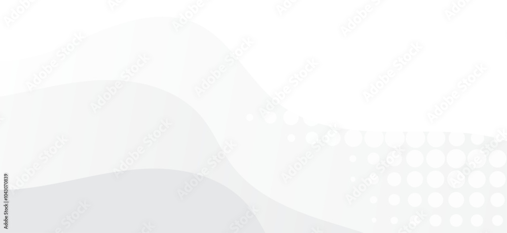 Poster soft light white abstract geometric style with halftone and simple lines background design. template