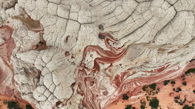 Aerial View of Unique Geological Formations at White Pocket