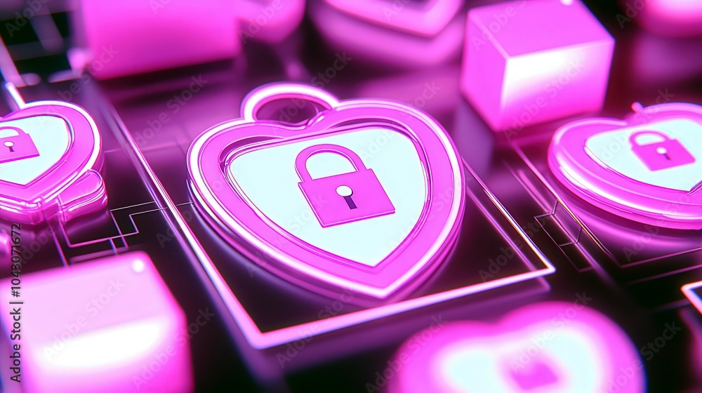 Poster abstract visual of internet user security concepts