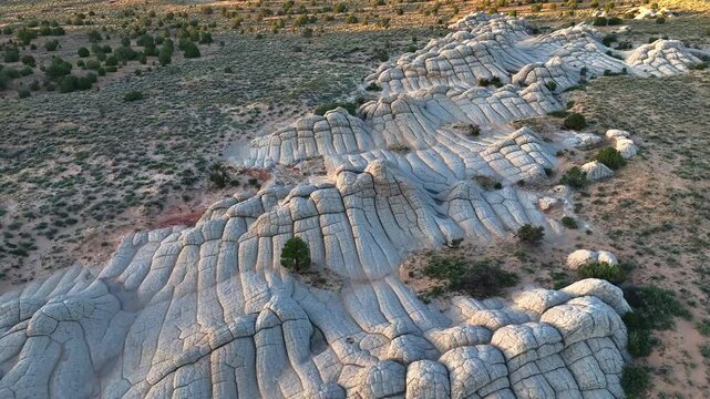 Aerial view of the unique rock formations at White Pocket, Arizona