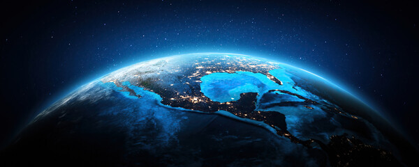 America, Mexico at night