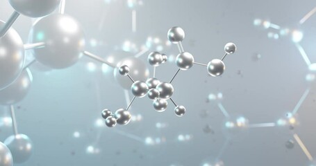 Aspartic acid rotating 3d molecule, molecular structure of alpha-amino acid, seamless video