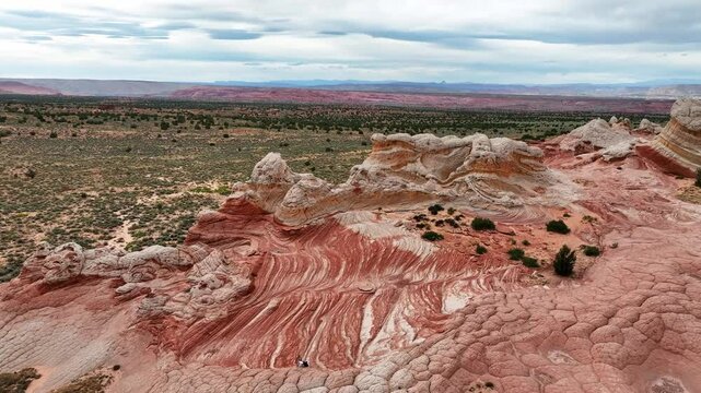 Aerial view of White Pocket, Arizona showcasing unique rock formations