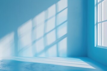 Obraz premium Blue empty room with window and sunlight