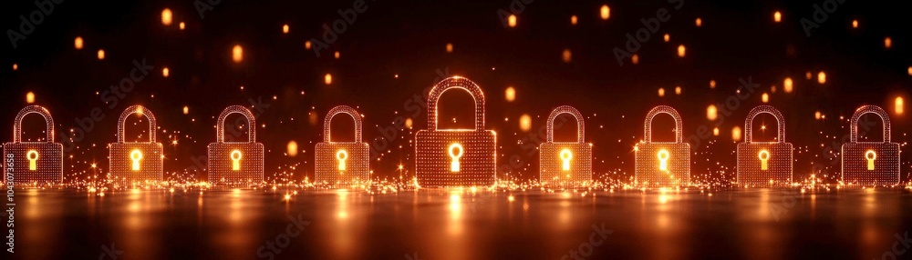 Poster flowing data stream with complex patterns and locks