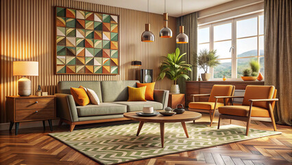 Fototapeta premium living room with fireplace