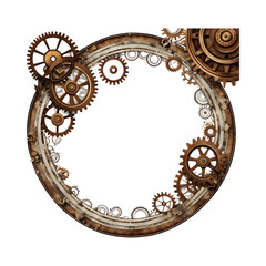 Steampunk circle border png transparent background