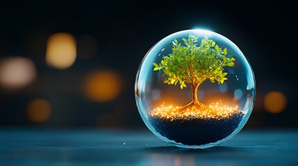Enchanted tree in a glass sphere