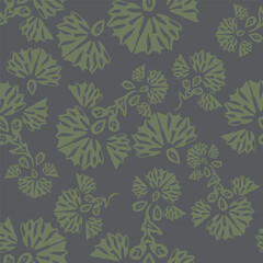 flower seamless pattern on green background