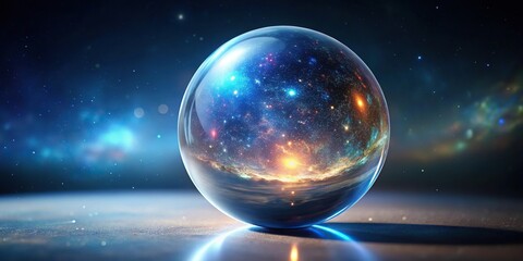 Obraz premium glass sphere filled with universe