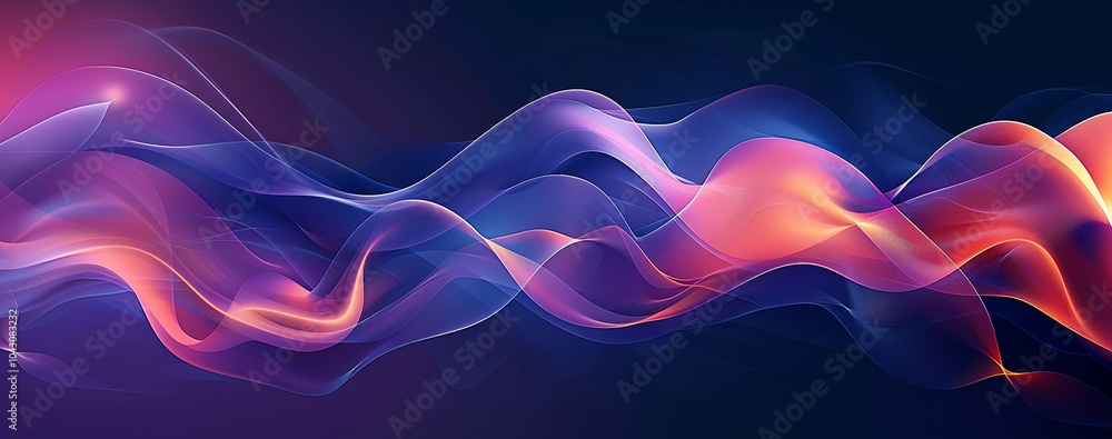Poster abstract background with colorful curves and waves