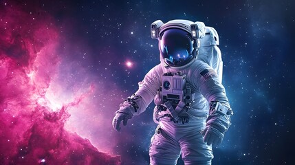 Fototapeta premium Exploring the cosmos an astronaut's journey