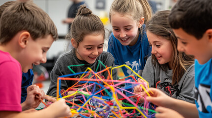 ids Weaving Yarn Together on a Craft Project