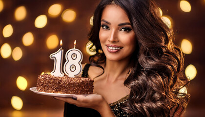 Junge Frau 18. Geburtstag