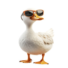 Cool Cartoon Duck in Sunglasses with Attitude