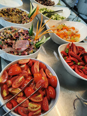 different vegetable and salad