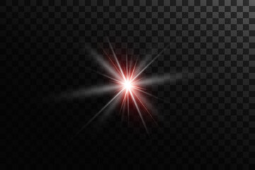Flash of stars and rays. On a transparent background.