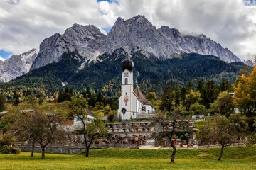 Parish church of St. John the Baptist in Grainau, Bavaria, Germany