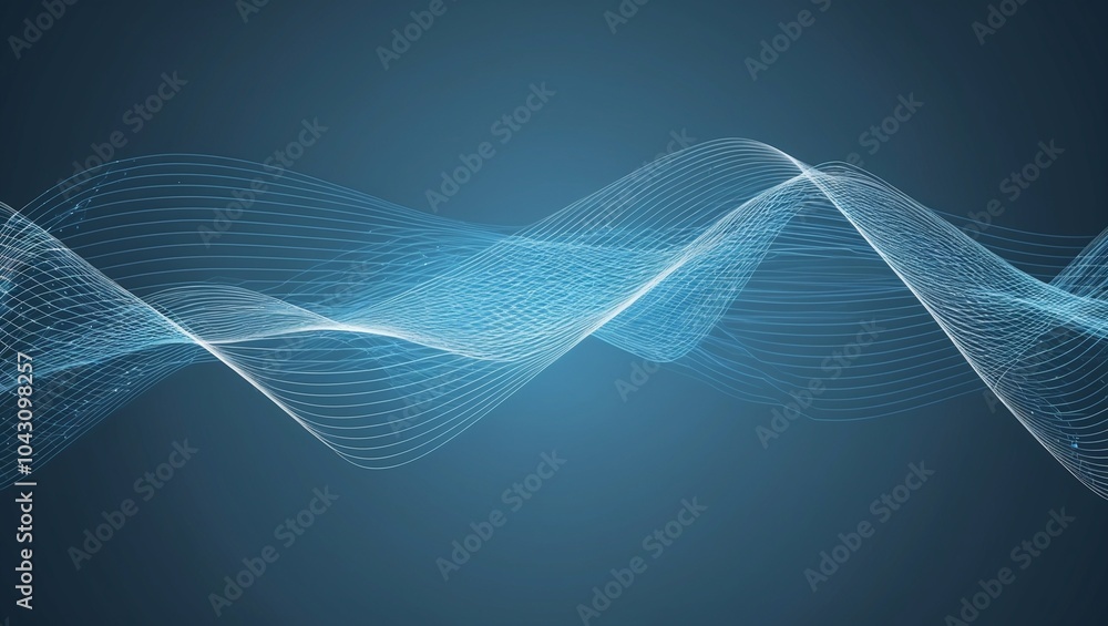 Fototapete abstract & science technology background. network, particle illustration. 3d grid surface generative