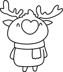 Christmas Santa Coloring Vector Illustration Cute Christmas Card Fun