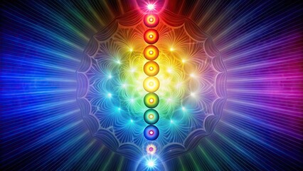 Fototapeta premium Good energy chakra healing picture with spiritualistic leading lines
