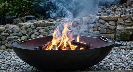 fire against nature background