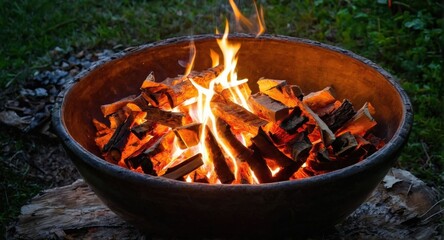 fire against nature background