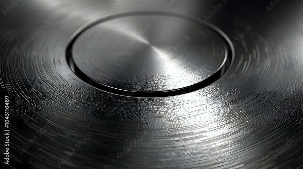 Poster circular pattern abstract background with a shiny metal button