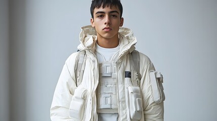 Fototapeta premium Clothing with smart fabric technology that reacts to changes in environment, blending fashion and innovation