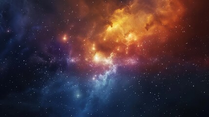 Fototapeta premium Illustration of a space cosmic background of supernova nebula and stars, glowing mysterious universe