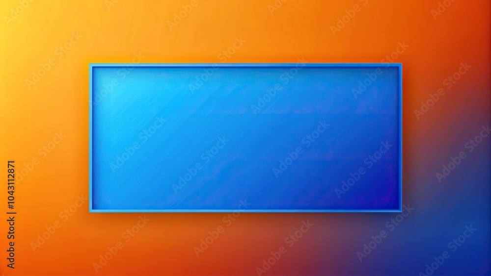 Poster gradient texture background with orange and blue colors in a rectangular shape macro