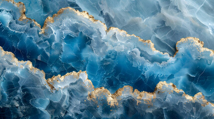 Abstract Blue and Gold Marble Background Illustration