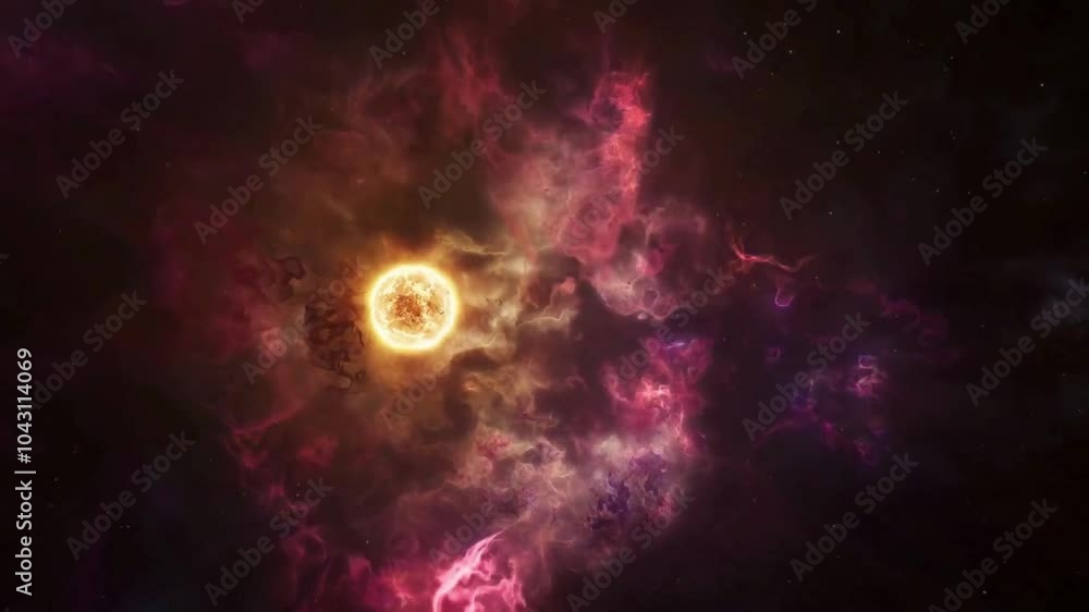 Canvas Prints formation of a new star inside a nebula of gas and dust. new solar system in outer space.