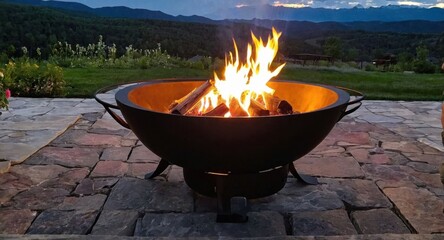 fire against nature background