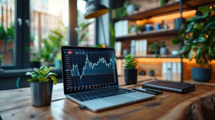 An investor attending a webinar on advanced investment techniques in a home office with a laptop and notebook, focusing on maximizing investments.