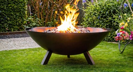 fire against nature background