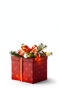 Geschenkebox Weihnachten isolated with white highlights, png