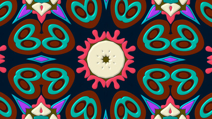 Colorful symmetrical abstract kaleidoscope background pattern for summer 