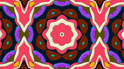 Colorful symmetrical abstract kaleidoscope background pattern for summer 