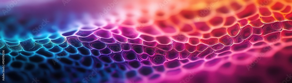 Aufkleber vibrant abstract texture with colorful waves and hexagonal patterns, perfect for creative background