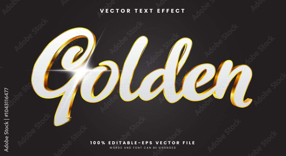 Poster golden sparkle style shiny editable text effect template