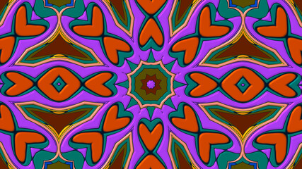Colorful symmetrical abstract kaleidoscope background pattern for summer 