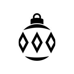 Obraz premium Decoración de Navidad. Logo con silueta de bola de navidad en espacio negativo con rombos para tarjetas y felicitaciones