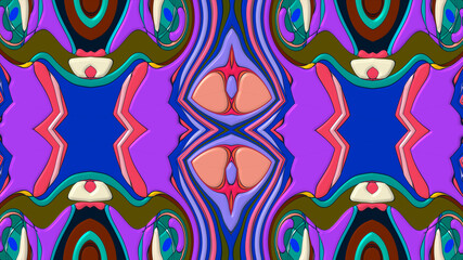 Colorful symmetrical abstract kaleidoscope background pattern for summer 