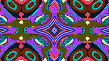 Colorful symmetrical abstract kaleidoscope background pattern for summer 