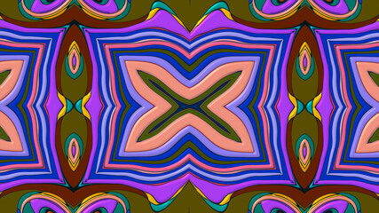 Colorful symmetrical abstract kaleidoscope background pattern for summer 