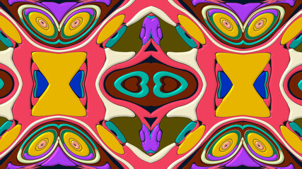 Colorful symmetrical abstract kaleidoscope background pattern for summer 
