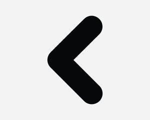 Left Caret Arrow Point Pointer Previous Page Before Back West Beside Side Swipe Gesture Cursor Pointing Icon Sign Shape Line Outline Black White Vector